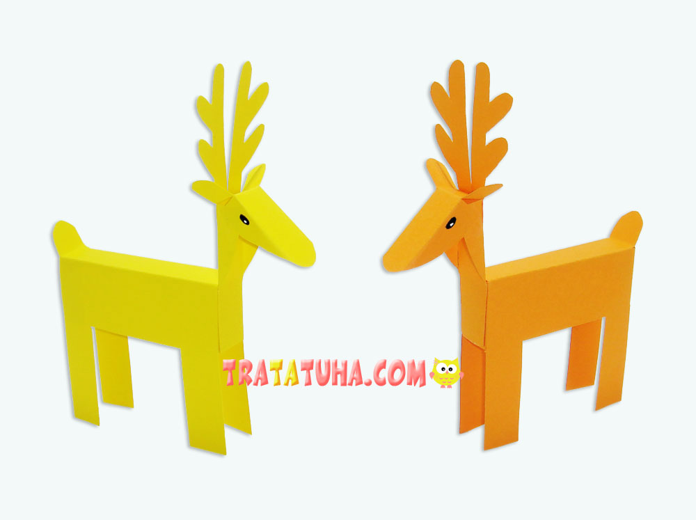 Paper deer with template