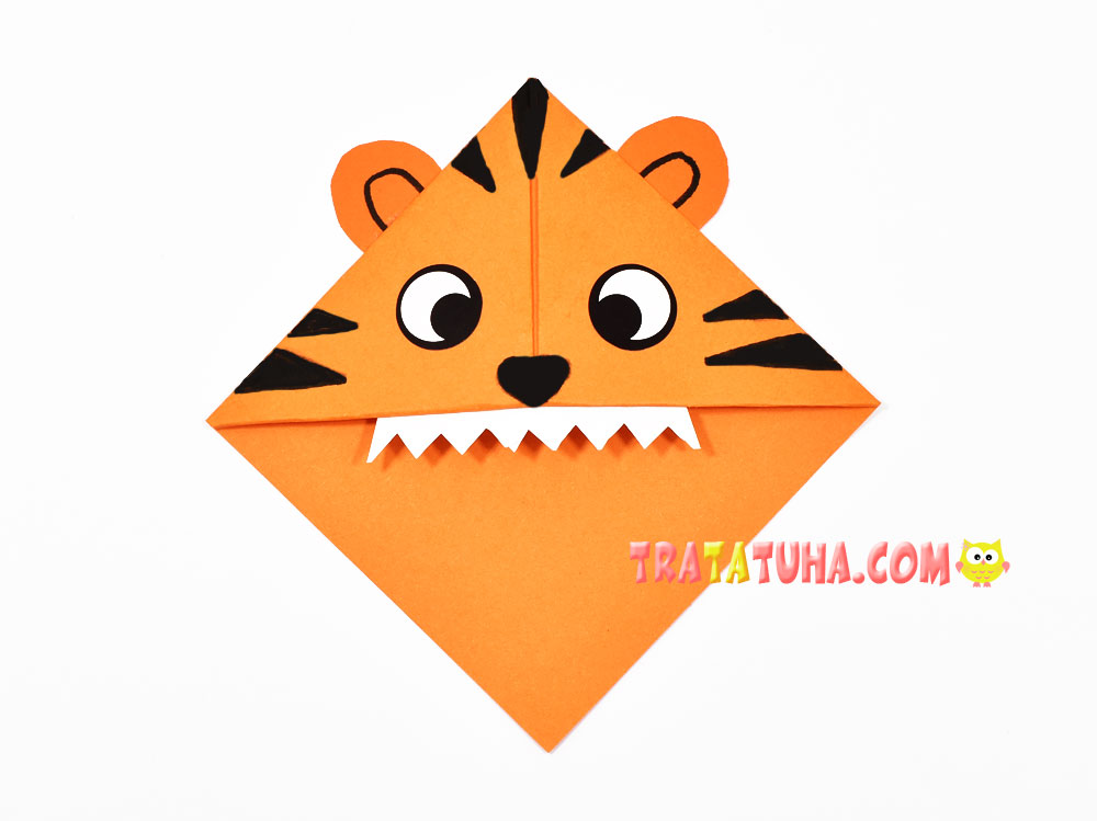 Tiger Corner Bookmark — Origami Step by Step