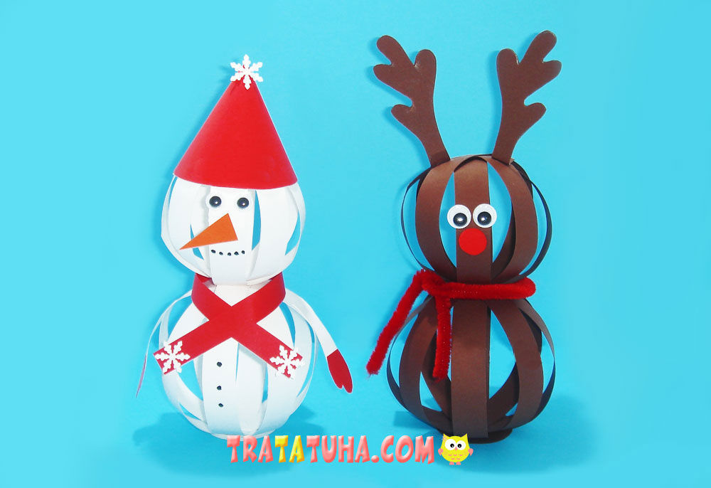Snowman Craft with Paper Strips