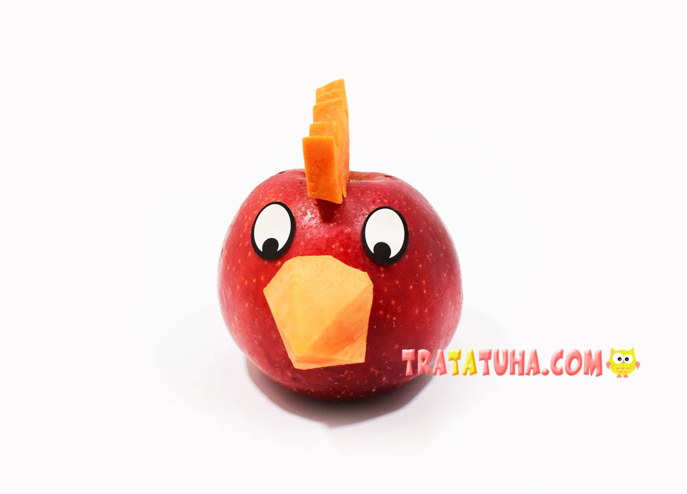 Rooster from apples