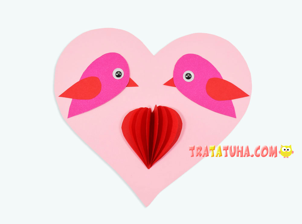 Valentine Card With Birds