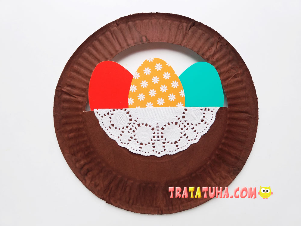 Easter Basket Made of Paper Plate