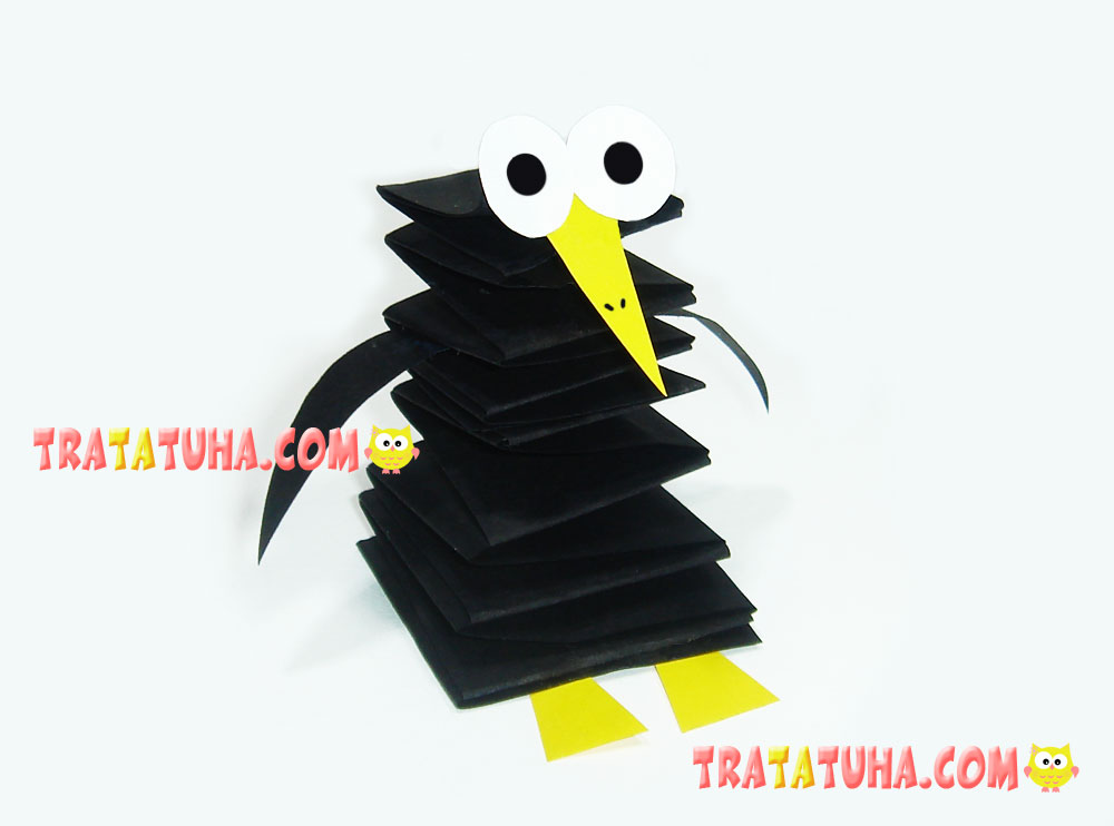 Accordion Paper Crow Craft