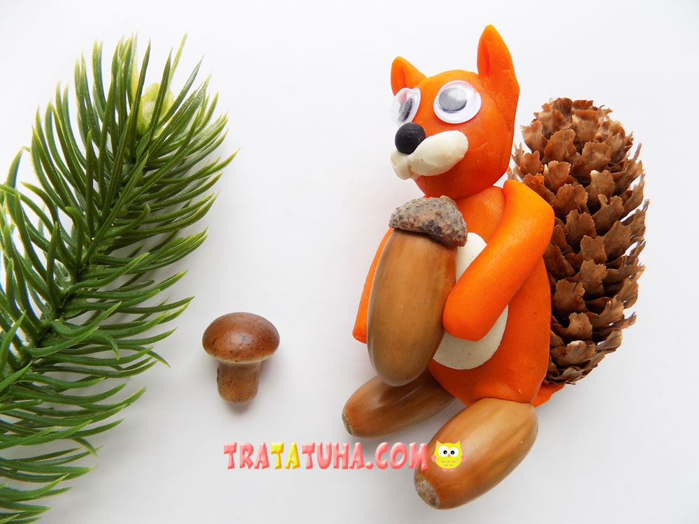 Squirrel Made from Fir Cone