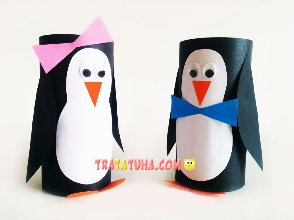 Toilet Paper Roll Penguins