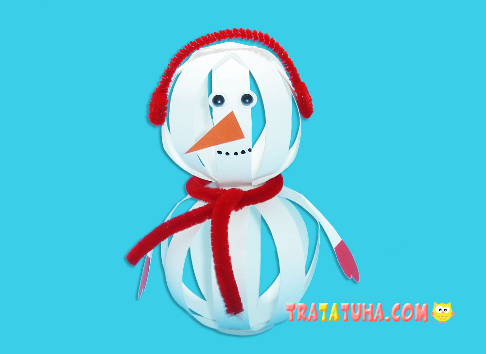 Snowman Craft with Paper Strips