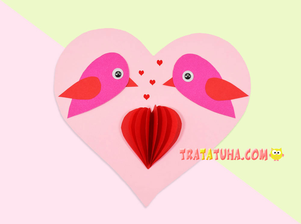 Valentine Card With Birds