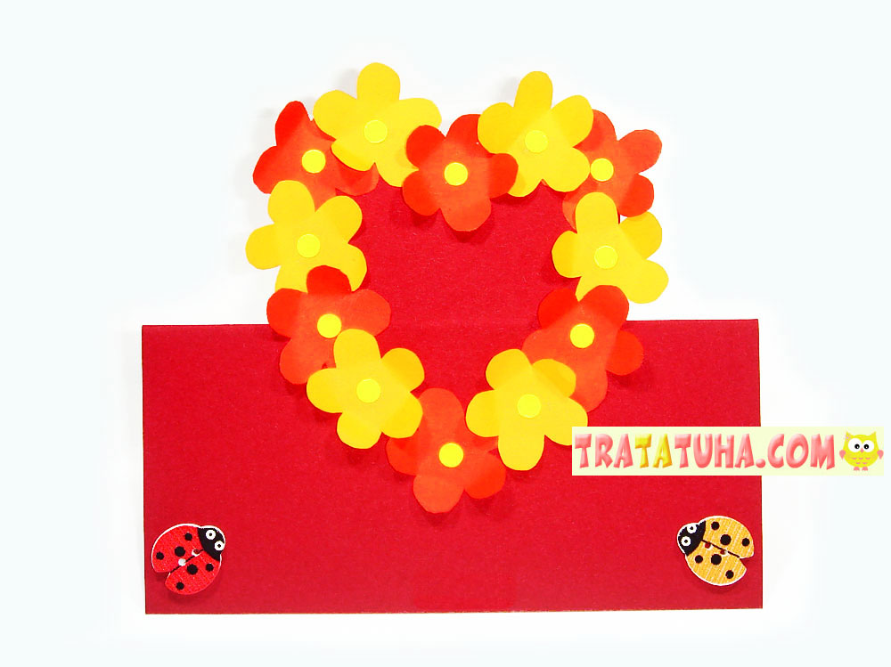 3D Heart Flower Card