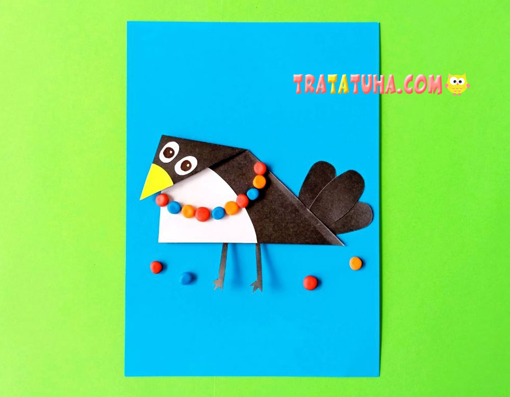 Magpie Craft from Paper and Clay