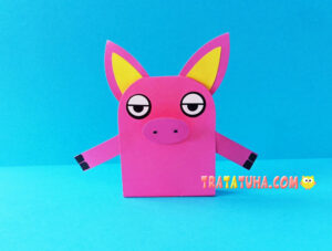 Colored Paper Pig Craft