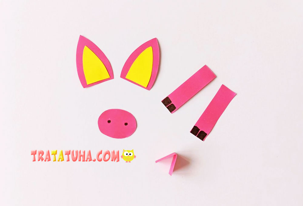 Colored Paper Pig Craft