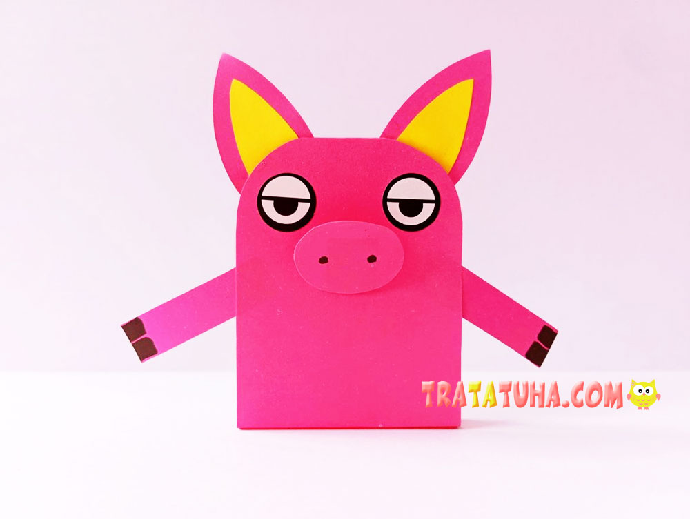 Colored Paper Pig Craft