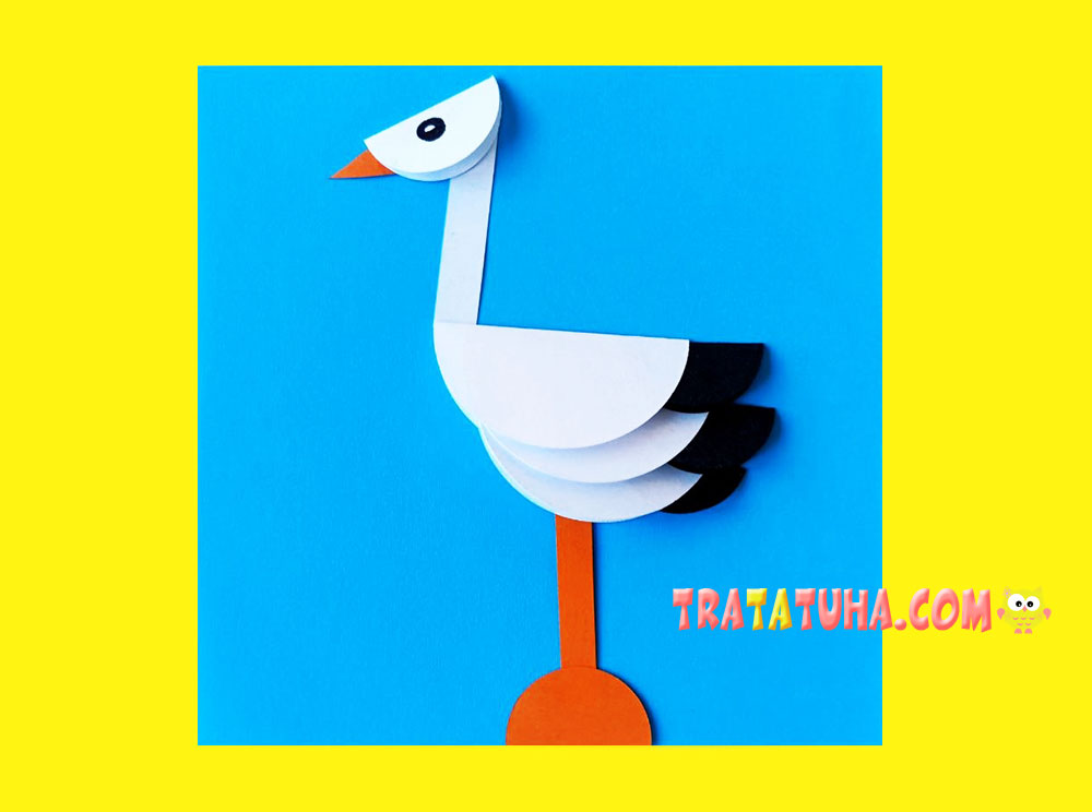 Paper Circle Stork Craft for Kids