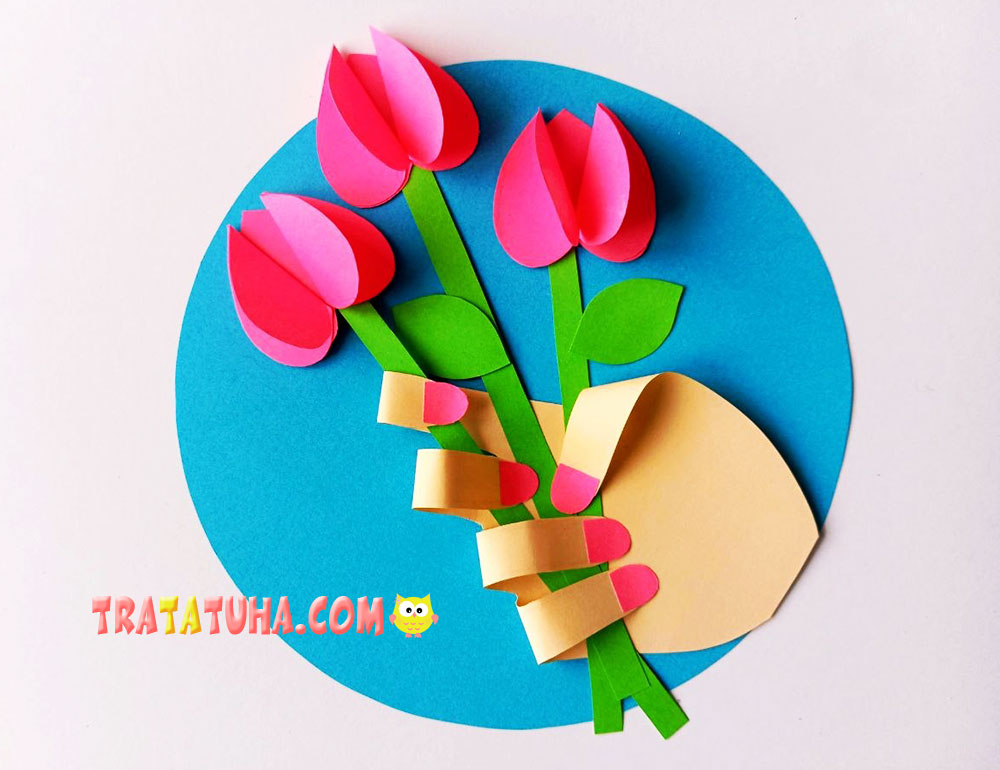Tulips in a Hand Craft