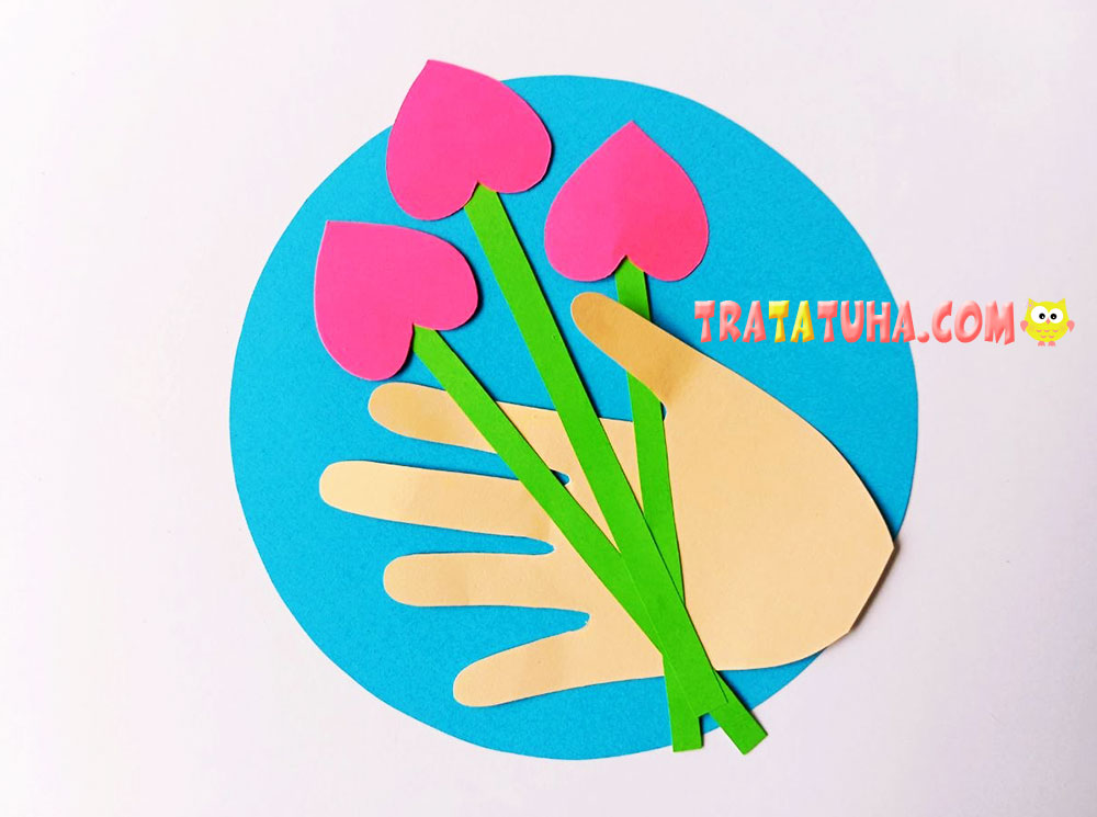 Tulips in a Hand Craft