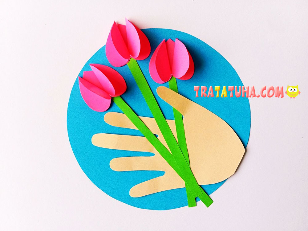 Tulips in a Hand Craft