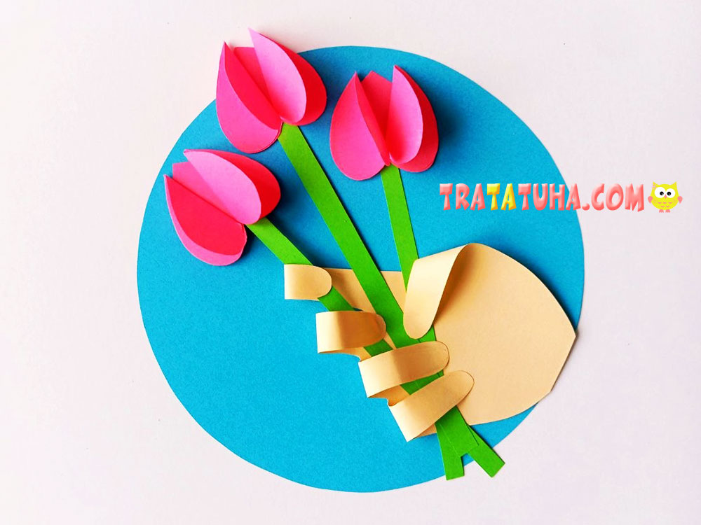 Tulips in a Hand Craft