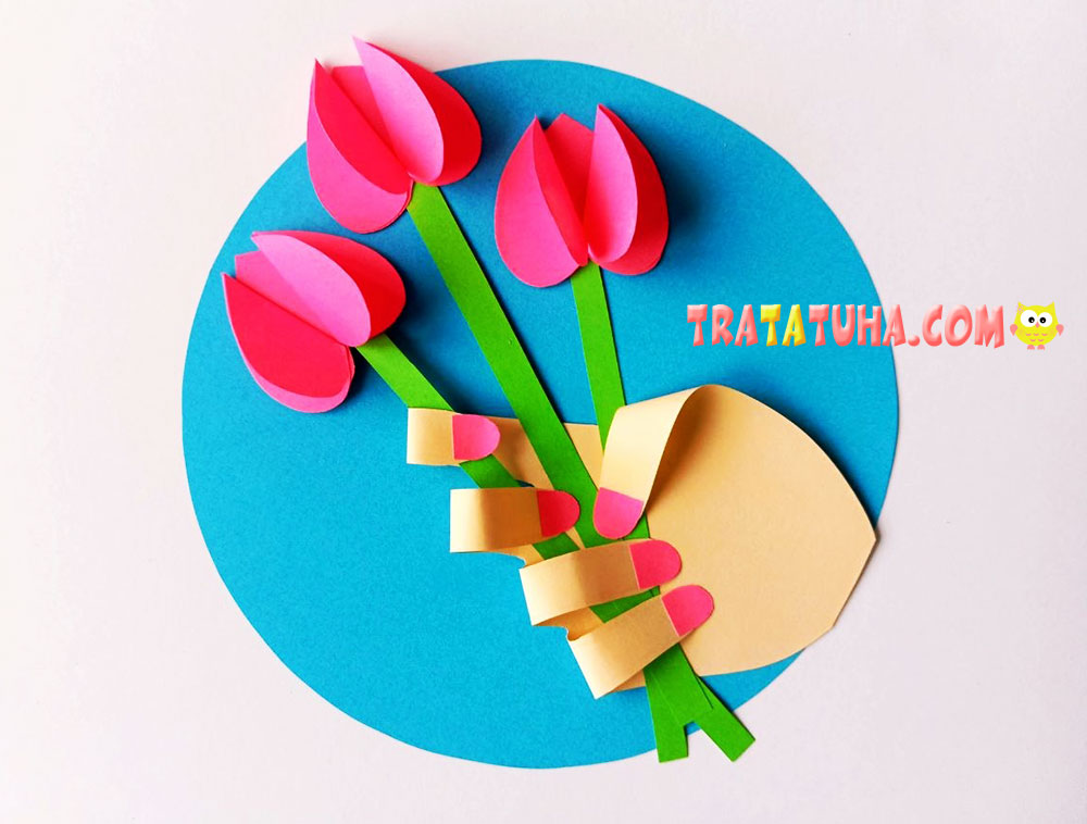 Tulips in a Hand Craft